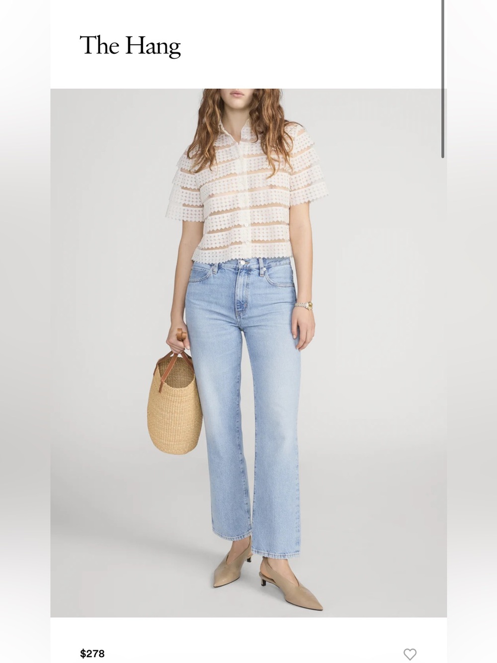 Frame mid rise straight jeans